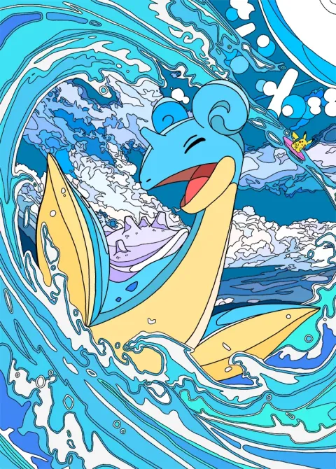 Lapras card art from Genetic Apex (#234), Art Rare