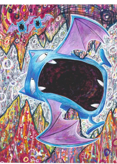 Golbat card art from Genetic Apex (#242), Art Rare