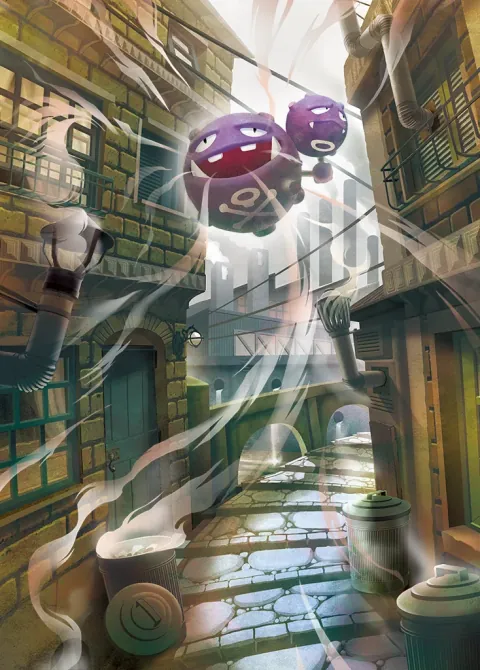 Weezing card art from Genetic Apex (#243), Art Rare