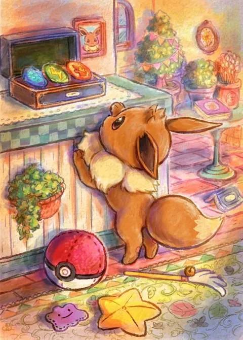 Eevee card art from Genetic Apex (#248), Art Rare