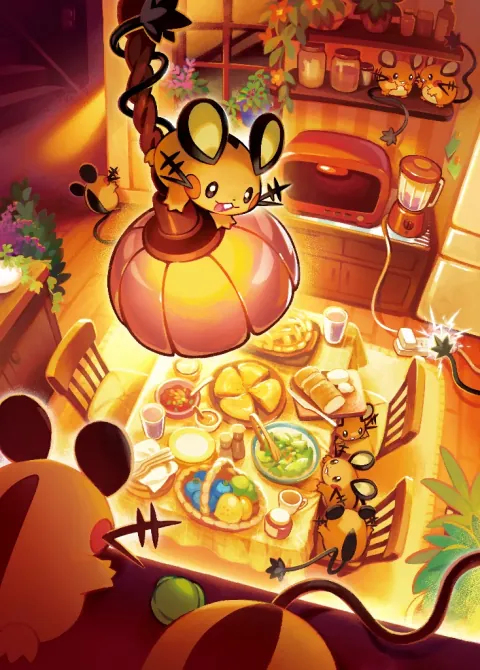 Dedenne card art from Mythical Island (#73), Art Rare