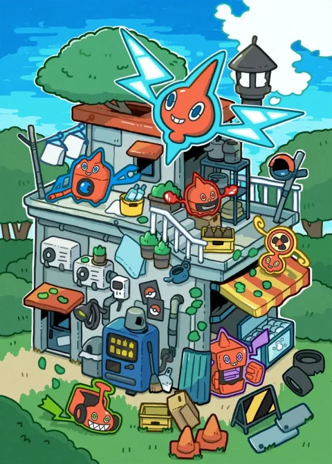 Rotom card art from Space-Time Smackdown (#164), Art Rare