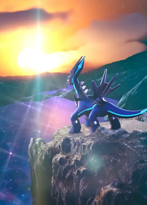 Dialga ex card art from Space-Time Smackdown (#205), Immersive Rare