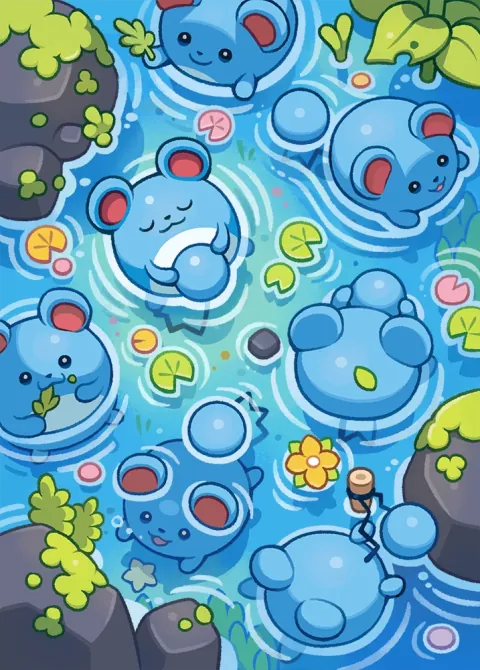 Marill card art from Triumphant Light (#77), Art Rare