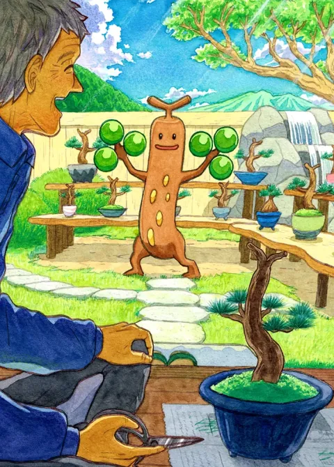 Sudowoodo card art from Triumphant Light (#79), Art Rare