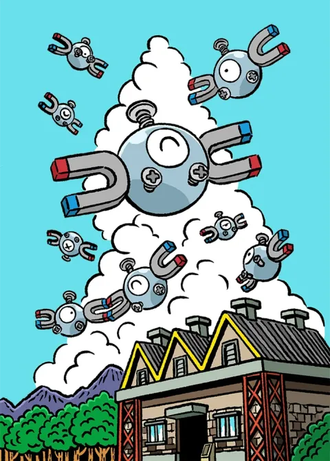 Magnemite card art from Triumphant Light (#80), Art Rare