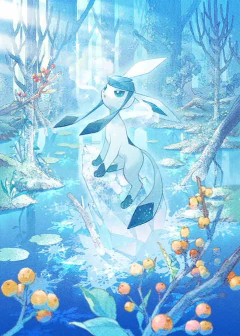 Glaceon ex card art from Triumphant Light (#92), Special Art Rare