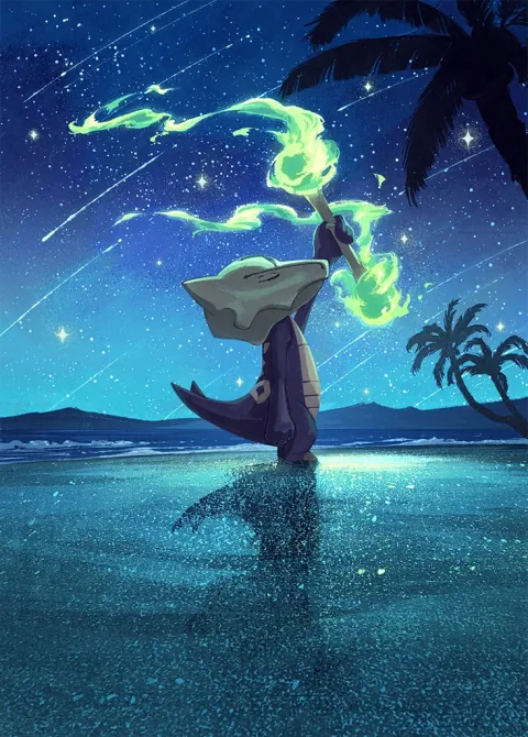 Alolan Marowak card art from Celestial Guardians (#160), Art Rare