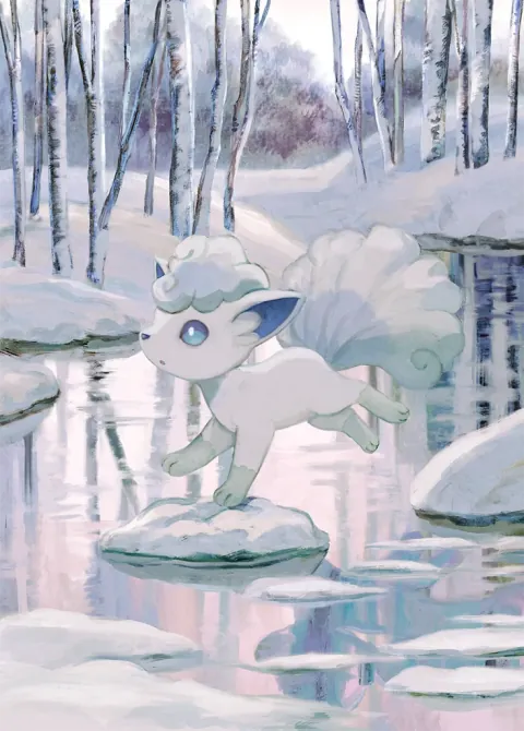 Alolan Vulpix card art from Celestial Guardians (#162), Art Rare