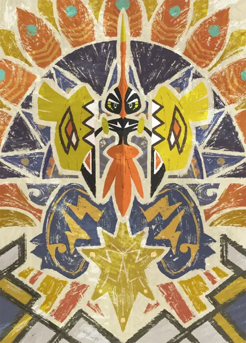 Tapu Koko card art from Celestial Guardians (#166), Art Rare