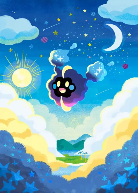 Cosmog card art from Celestial Guardians (#171), Art Rare