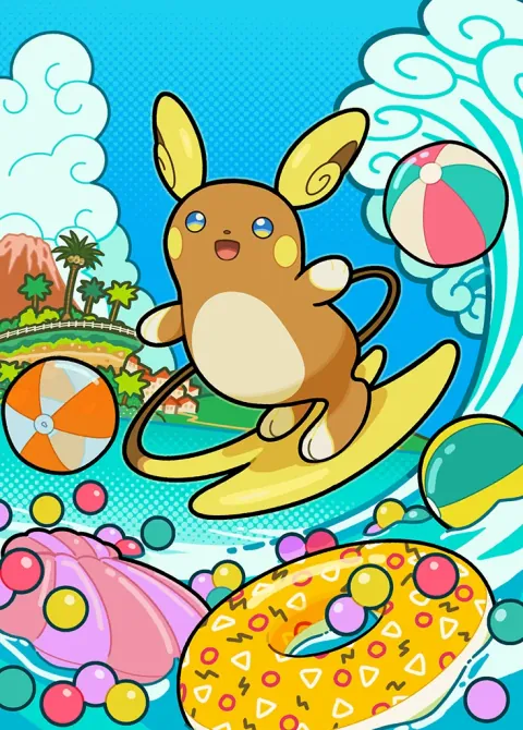 Alolan Raichu ex card art from Celestial Guardians (#203), Special Art Rare