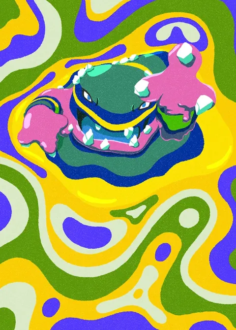Alolan Muk ex card art from Celestial Guardians (#206), Special Art Rare