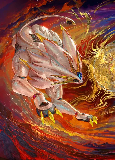 Solgaleo ex card art from Celestial Guardians (#207), Special Art Rare