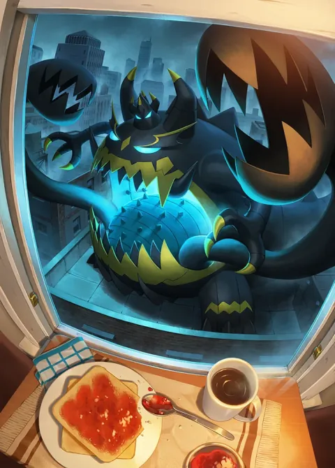 Guzzlord ex card art from Extradimensional Crisis (#86), Special Art Rare