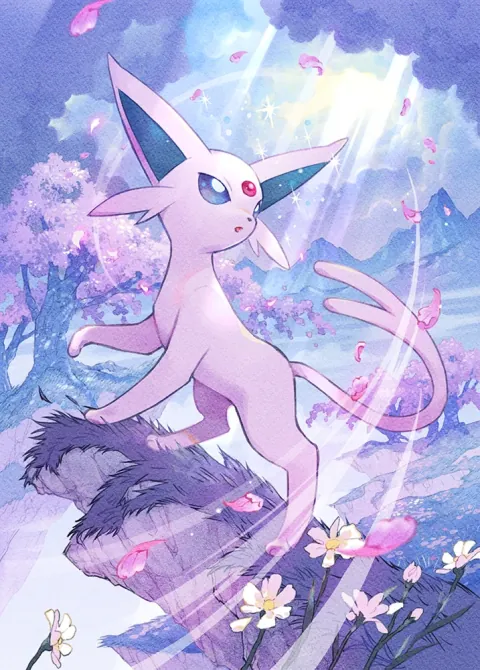 Espeon card art from Eevee Grove (#75), Art Rare