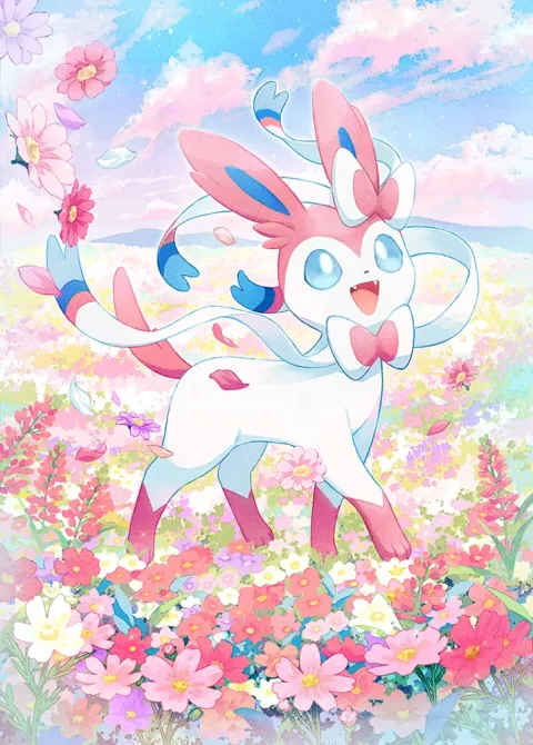 Sylveon card art from Eevee Grove (#76), Art Rare