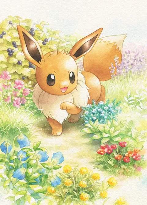 Eevee card art from Eevee Grove (#78), Art Rare