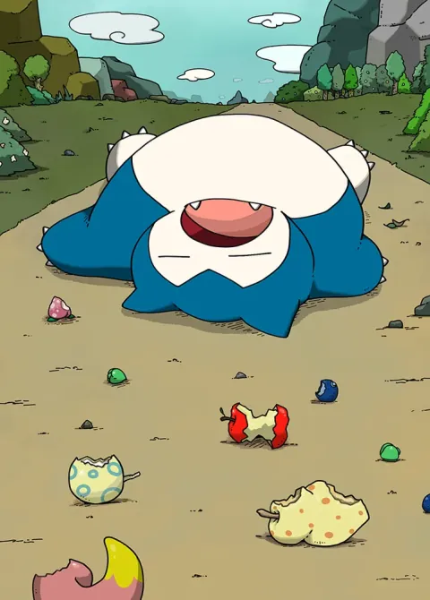 Snorlax ex card art from Eevee Grove (#91), Special Art Rare