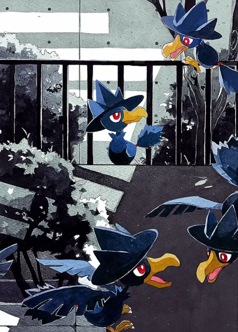 Murkrow card art from Wisdom of Sea and Sky (#178), Art Rare