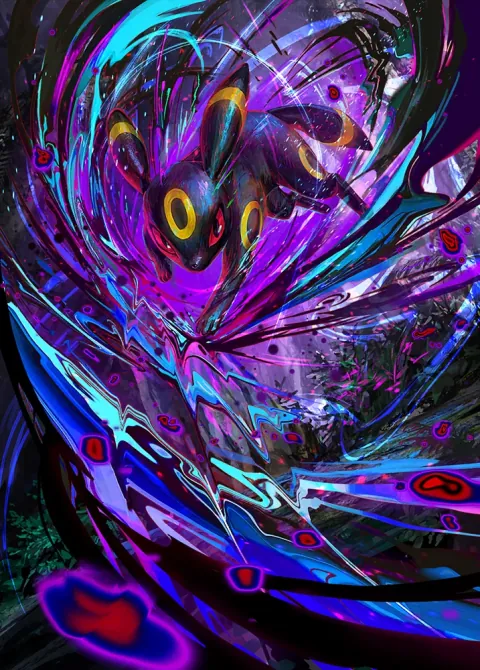 Umbreon ex card art from Wisdom of Sea and Sky (#208), Special Art Rare