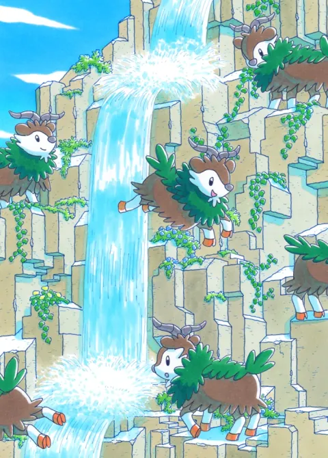 Skiddo card art from Mega Rising (#228), Art Rare
