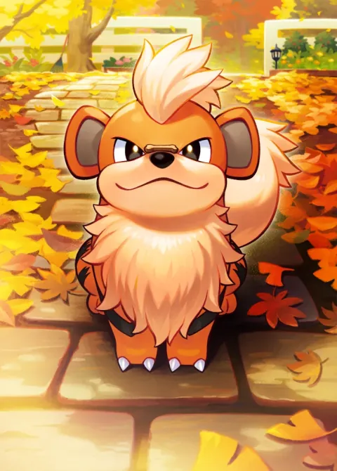 Growlithe card art from Mega Rising (#230), Art Rare