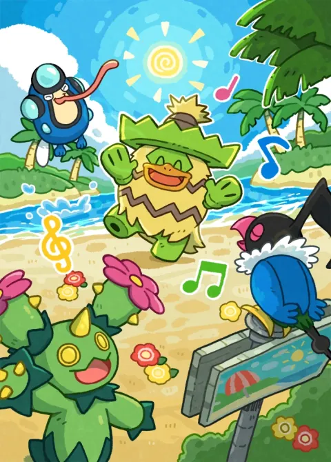 Ludicolo card art from Mega Rising (#233), Art Rare