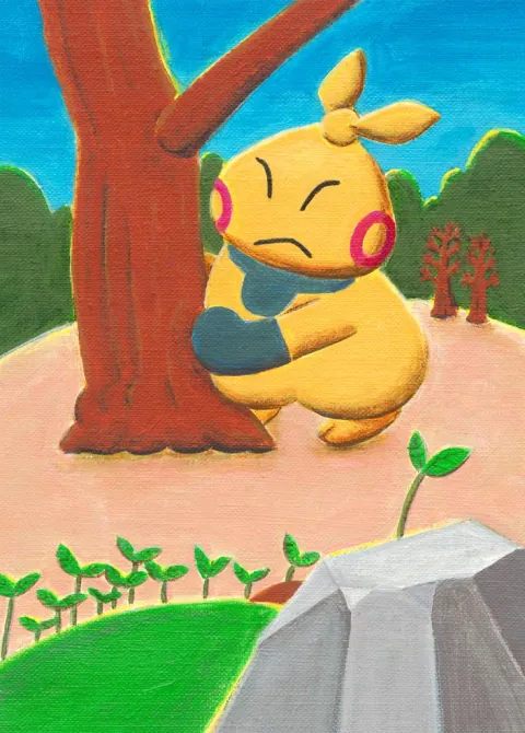 Makuhita card art from Mega Rising (#240), Art Rare