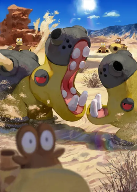 Hippowdon card art from Mega Rising (#241), Art Rare