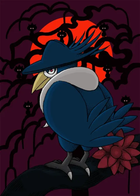 Honchkrow card art from Mega Rising (#244), Art Rare