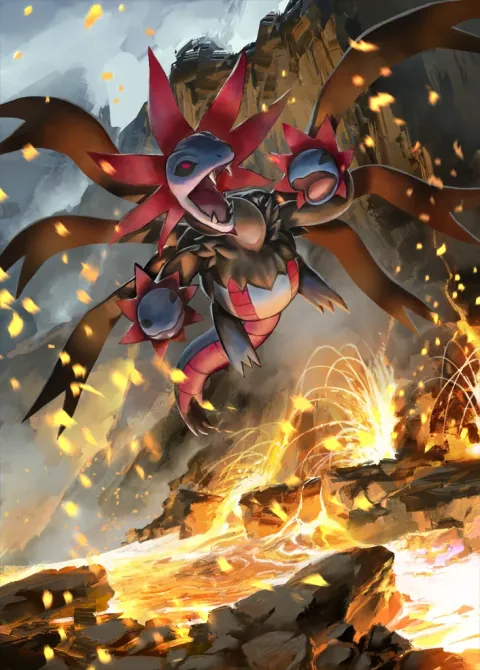 Hydreigon card art from Mega Rising (#245), Art Rare