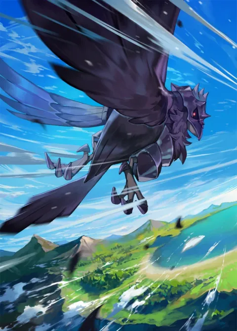 Corviknight card art from Mega Rising (#246), Art Rare