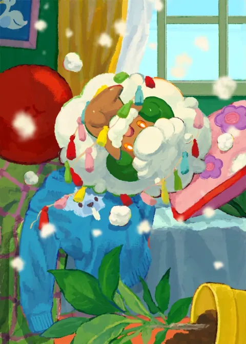 Whimsicott ex card art from Mega Rising (#273), Special Art Rare