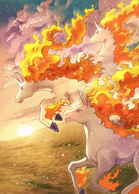 Rapidash ex card art from Mega Rising (#274), Special Art Rare