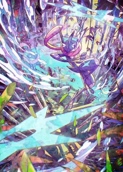 Greninja ex card art from Mega Rising (#275), Special Art Rare