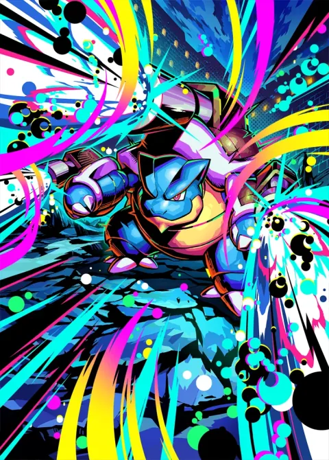 Mega Blastoise ex card art
