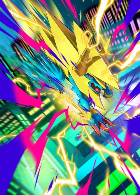 Mega Manectric ex card art from Mega Shine (#84), Special Art Rare