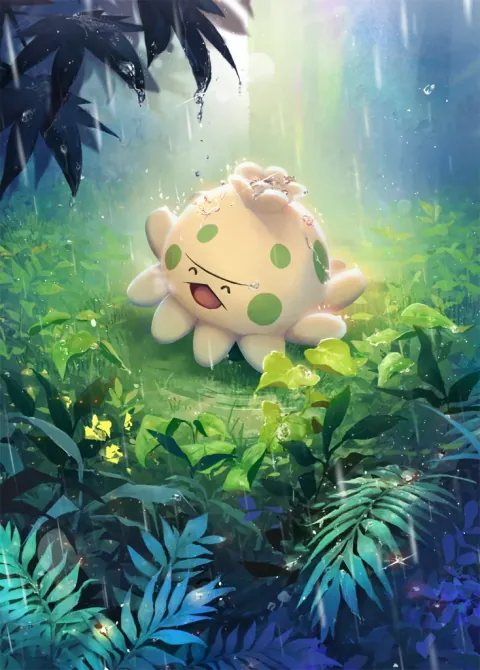 Shroomish card art from Pulsing Aura (#158), Art Rare