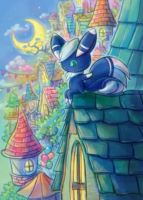 Meowstic card art from Pulsing Aura (#165), Art Rare