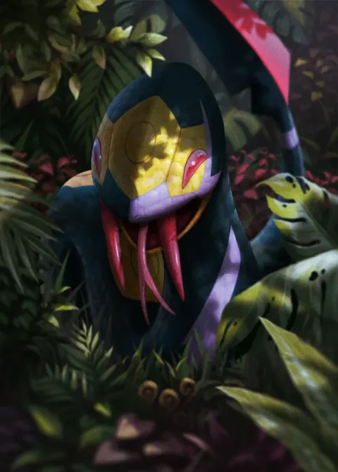 Seviper card art from Pulsing Aura (#173), Art Rare