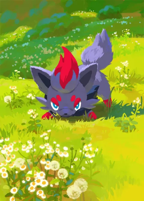 Zorua card art from Pulsing Aura (#174), Art Rare