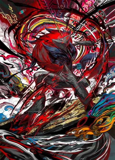 Zoroark ex card art from Pulsing Aura (#199), Special Art Rare