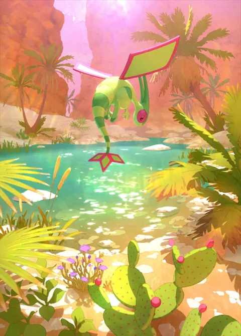 Flygon ex card art from Pulsing Aura (#201), Special Art Rare