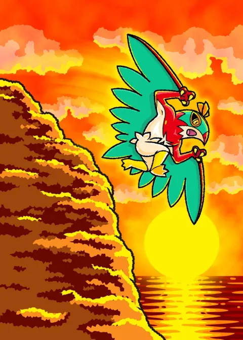 Hawlucha card art from Paradox Drive (#80), Art Rare