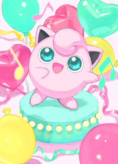 Jigglypuff card art from Everyday Wonders (#75), Art Rare