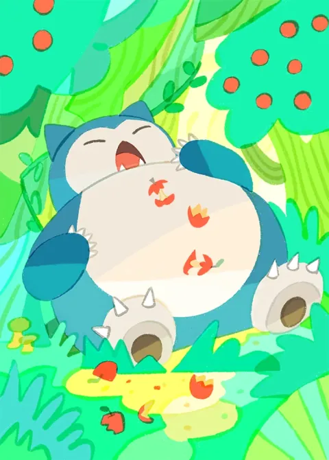 Snorlax card art from Everyday Wonders (#76), Art Rare