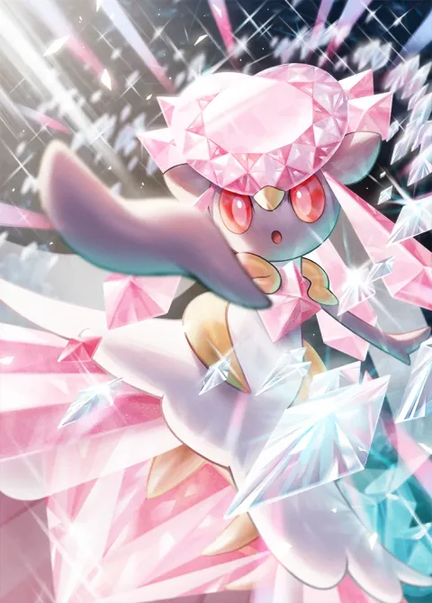 Mega Diancie ex card art from Everyday Wonders (#87), Special Art Rare