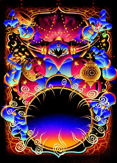 Hoopa ex card art from Ruler of the Skies (#199), Special Art Rare