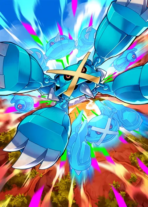 Mega Metagross ex card art from Ruler of the Skies (#200), Special Art Rare
